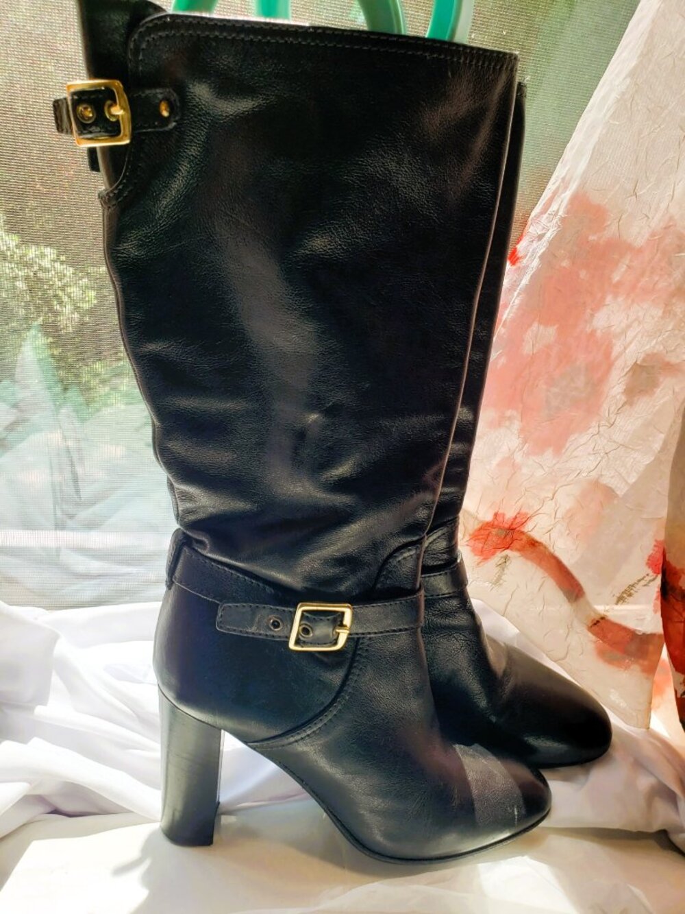 Coach Robynn Knee-High Leather Boots Black Size 8 | Italian Leather